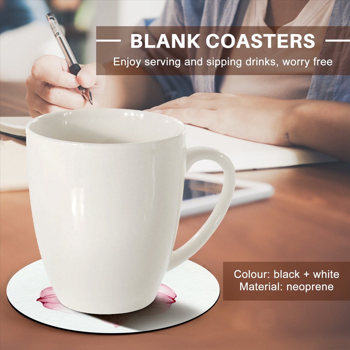 Coaster Sublimation Blank - Sottobicchieri Rotondi per Sublimazione KSOL, Sottobicchieri